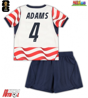 Estados Unidos Tyler Adams #4 Primera Equipación Niños Mundial 2026 Manga Corta (+ Pantalones cortos)